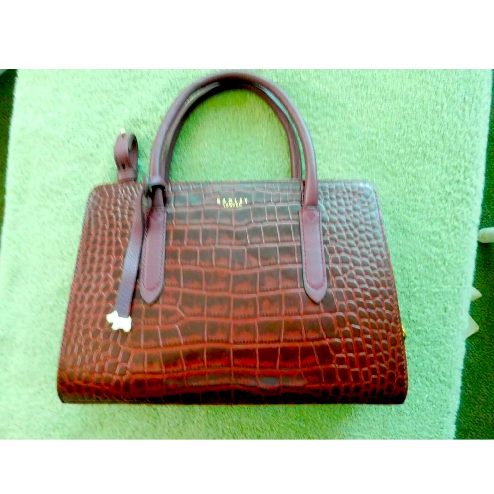 Radley London Burgandy Embossed Bag and Wallet Set